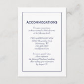 Minimalistische Navy Blauwe Witte Trouwaccommodati Informatiekaartje (Voorkant)