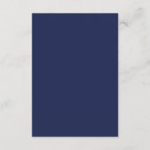 Minimalistische Navy Blauwe Witte Trouwaccommodati Informatiekaartje (Achterkant)