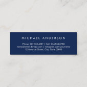 Minimalistische Navy Blue Afstuderen Contact Netwo Contactkaartje (Achterkant)