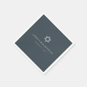 Minimalistische Navy Blue Bar Mitswa Servet (Hoek)