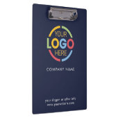 Minimalistische Navy Blue Custom Company Business  Klembord (Rechts)