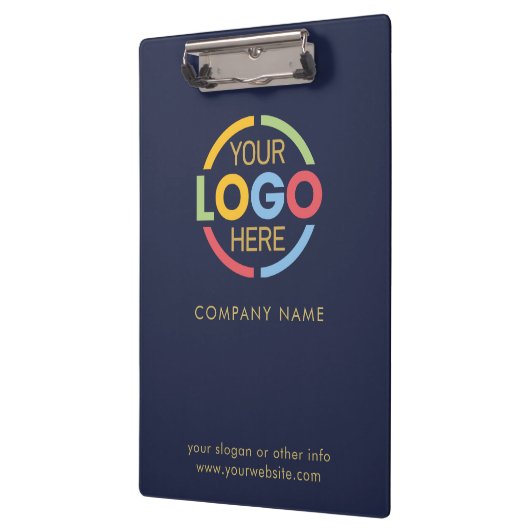 Minimalistische Navy Blue Custom Company Business  Klembord (Links)