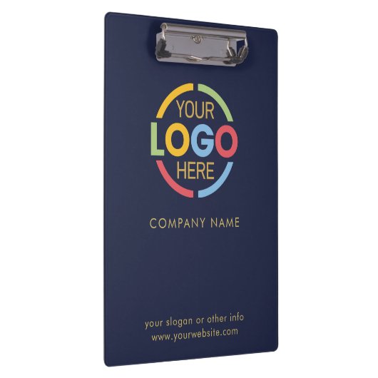 Minimalistische Navy Blue Custom Company Business  Klembord (Rechts)