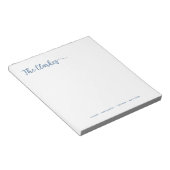 Minimalistische Navy Blue Gezinsbriefpapier  Notitieblok (Schuin)
