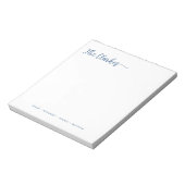 Minimalistische Navy Blue Gezinsbriefpapier  Notitieblok (Linkerzijde)