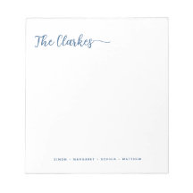 Minimalistische Navy Blue Gezinsbriefpapier 