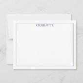 Minimalistische Navy Blue Stripes Classic Chic Mod Notitiekaartje (Voorkant)