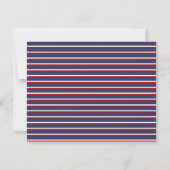 Minimalistische Navy Blue Stripes Classic Chic Mod Notitiekaartje (Achterkant)