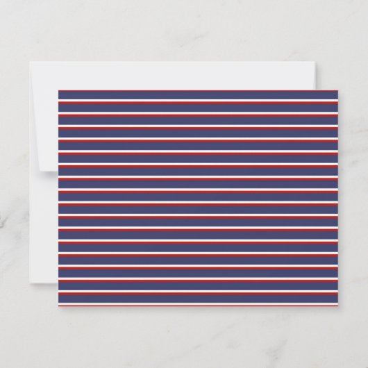 Minimalistische Navy Blue Stripes Classic Chic Mod Notitiekaartje (Achterkant)