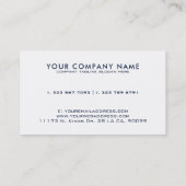 Minimalistische Navy Blue & White Sjabloon Visitekaartje (Achterkant)