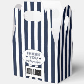 Minimalistische Navy Blue White Stripes Business L Bedankdoosjes (Open)