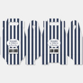 Minimalistische Navy Blue White Stripes Business L Bedankdoosjes (Ongevouwen)