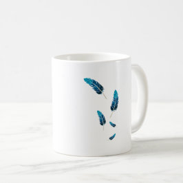Minimalistische Navy- en Teal-kleurige Vallende Ve Koffiemok