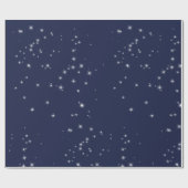 Minimalistische Navy Twinkle Star Cadeaupapier (Vlak)