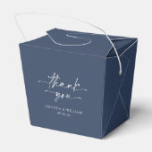 Minimalistische Navy Wedding Favoriet Box Bedankdoosjes (Achterkant)