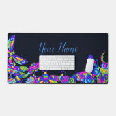 Minimalistische Neon Bugs Kleurrijke Bold Vibrant Bureaumat (Keyboard & Muis)