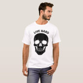 Minimalistische Neon Glow Skull T-shirt – Leef Har (Voorkant volledig)
