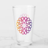 Minimalistische Neon Gradiënt Radiale Bloem Glas (Achterkant)