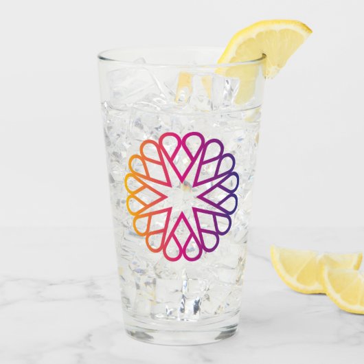 Minimalistische Neon Gradiënt Radiale Bloem Glas (Achterkant ijs)