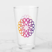 Minimalistische Neon Gradiënt Radiale Bloem Glas (Voorkant)