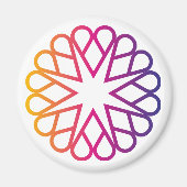 Minimalistische neon gradiënt radiale bloem magneet (Voorkant)