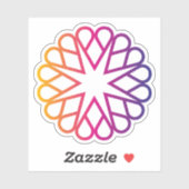 Minimalistische Neon Gradiënt Radiale Bloem Sticker (Vel)