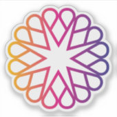 Minimalistische Neon Gradiënt Radiale Bloem Sticker (Voorkant)