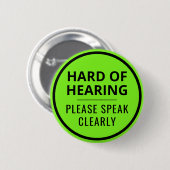 Minimalistische neon groene tekst Moeilijk horend Ronde Button 5,7 Cm (Voorkant /achterkant)