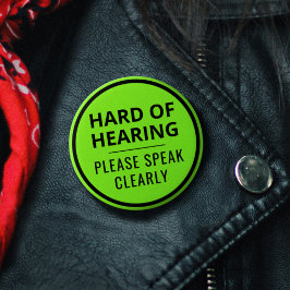 Minimalistische neon groene tekst Moeilijk horend Ronde Button 5,7 Cm