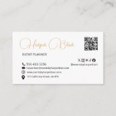 Minimalistische nep-gouden script evenementen plan visitekaartje (Achterkant)