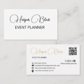 Minimalistische nep-gouden script evenementen plan visitekaartje (Voorkant / Achterkant)