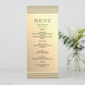 Minimalistische nepgouden trouw menu (Staand voorkant)