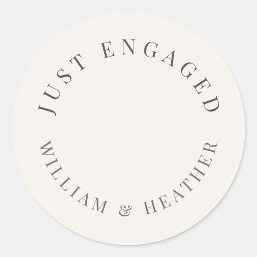 Minimalistische ‘Net Verloved’ Sticker | Warm Wit (Voorkant)