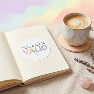 Minimalistische Neurodivergente Bevestiging Typogr Ronde Sticker