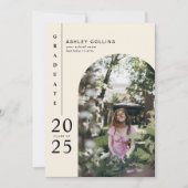 Minimalistische Neutral Arch Photo Graduation Part Kaart (Voorkant)