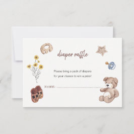 Minimalistische Neutral Baby shower Luier loterijk Kaart
