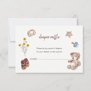 Minimalistische Neutral Baby shower Luier loterijk Kaart