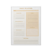 Minimalistische Neutral Color Daily Planner-pagina Notitieblok (Linkerzijde)