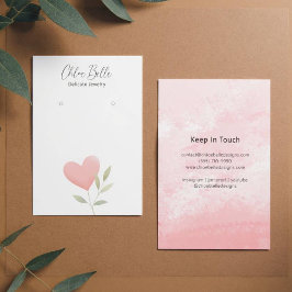 Minimalistische Neutral Foliage Heart Pattern Kaar Visitekaartje