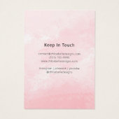 Minimalistische Neutral Foliage Heart Pattern Kaar Visitekaartje (Achterkant)