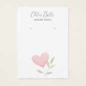 Minimalistische Neutral Foliage Heart Pattern Kaar Visitekaartje (Voorkant)