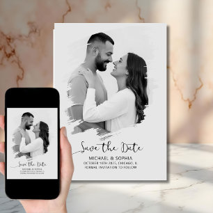 Minimalistische Neutral Save the Date Modern Simpl
