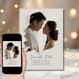 Minimalistische Neutral Save the Date Modern Simpl