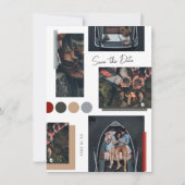 Minimalistische Neutral Scrapbook 4 Foto Save The Date (Achterkant)