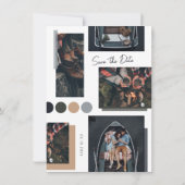 Minimalistische Neutral Scrapbook 4 Foto Save The Date (Achterkant)