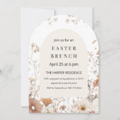 Minimalistische Neutral Wildflower Pasen Kaart (Voorkant)