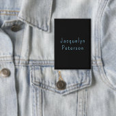 Minimalistische Neutral Zwart Blauw Elegante Moder Button (Insitu)