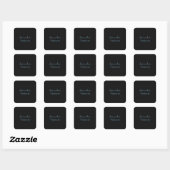 Minimalistische Neutral Zwart Blauw Elegante Moder Vierkante Sticker (Vel)