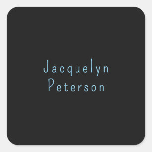 Minimalistische Neutral Zwart Blauw Elegante Moder Vierkante Sticker