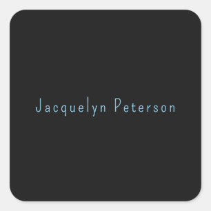 Minimalistische Neutral Zwart Blauw Elegante Moder Vierkante Sticker